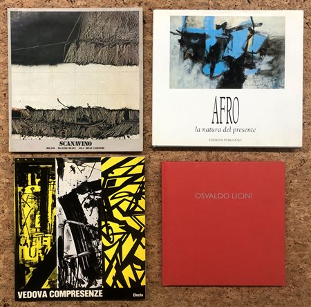 ARTE ITALIANA DEL DOPOGUERRA INFORMALE ED ASTRATTA (VEDOVA, SCANAVINO, LICINI E AFRO) - Lotto unico di 4 cataloghi