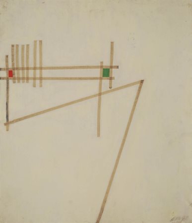 GIANNI DOVA 1925 - 1991 Senza titolo, 1951 Tempera su tela, cm. 70 x 60...