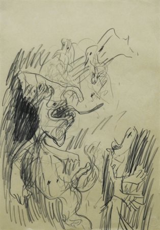 TANCREDI PARMEGGIANI 1927 - 1964 Senza titolo, 1960/61 Matita su carta, cm....