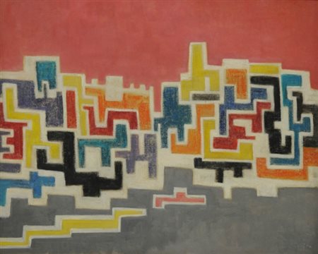 VITTORIO VERGA 1903 Città al sole , 1955 Olio su tela, cm. 65 x 80 Firmato e...