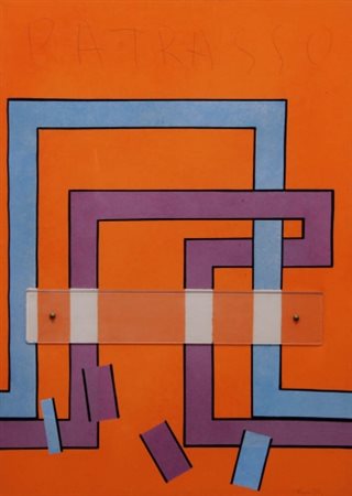 ALDO MONDINO 1938 - 2005 Patrasso , 1965 Olio e plexiglass su tela, cm. 70 x...