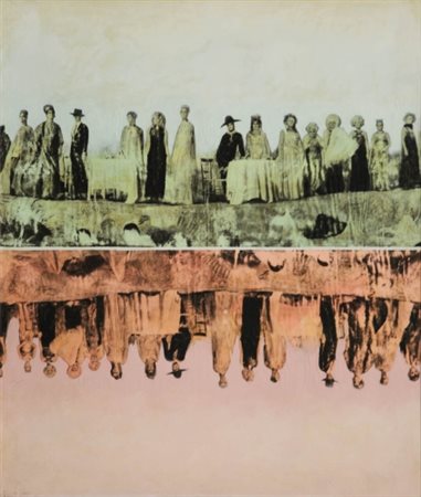 ALDO TAGLIAFERRO 1936 - 2009 La vanità , 1968 Tecnica mista su tela, cm. 70 x...