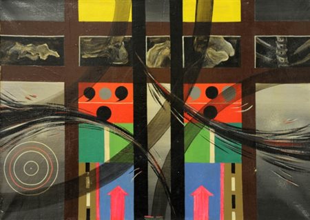 GIANFRANCO ZAPPETTINI 1939 Senza titolo, 1963 Smalti ed olio su tela, cm. 50...