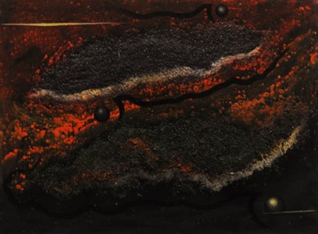 PIPPO ORIANI 1909 - 1972 Rivisitazione cosmica , 1965/70 Materico ed olio su...