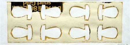 REMO REMOTTI 1924 Senza titolo, 1974 Olio e collage su carta, cm. 35 x 99...