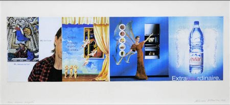 ADRIANO ALTAMIRA 1947 Non siamo angeli . 1995 Collage su carta, cm. 32 x 65...