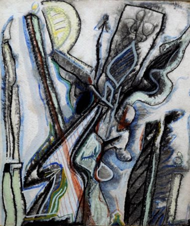 RICCARDO LICATA 1929 Senza titolo, 1962 Tecnica mista su carta, cm. 35 x 30...