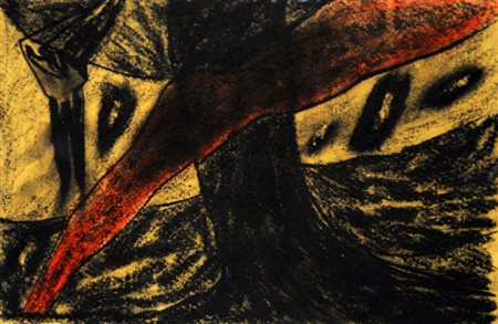 ARCANGELO 1956 Senza titolo, anni 80 Carboncino e pastello su carta telata,...