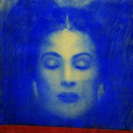 OMAR GALLIANI 1954 Oltremare Matita e pastello su tavola, cm. 30 x 30 Firmato...