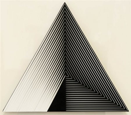 ALBERTO BIASI 1937 Politipo , 1975 Rilievo in lamelle di PVC su tela, cm. 39...