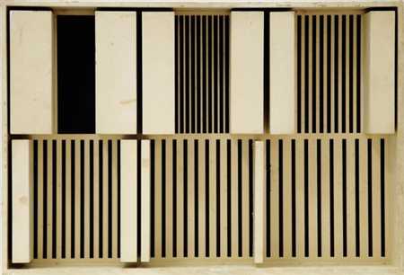 MARCELLO MORANDINI 1940 Pressione piana , 1965 Scultura in legno, cm. 47 x 69...