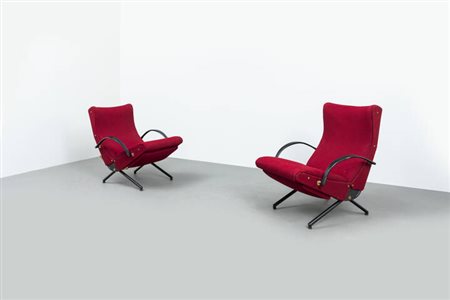 OSVALDO BORSANI<BR>Coppia di poltrone mod. P40
