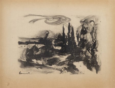 MAURICE DE VLAMINICK<BR>Parigi 1876 - 1958 Rueil-la-Gadelière<BR>"Paesaggio"