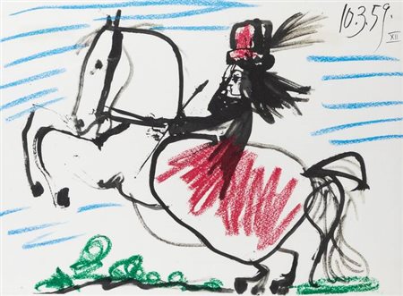 PICASSO PABLO (D'après)<BR>E 1881 - 1973 F<BR>"Cavaliere" 10.3.59