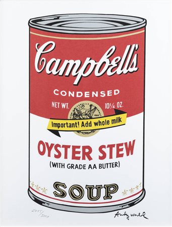 ANDY WARHOL<BR>USA 1927 - 1987<BR>"Campbell's soup-Oyster Stew"