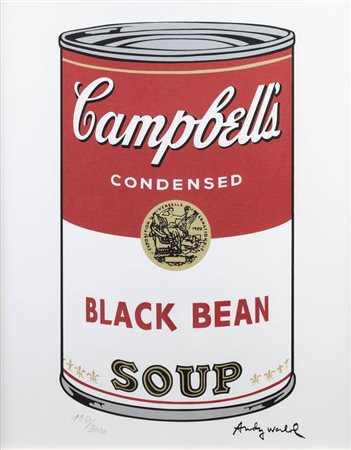 ANDY WARHOL<BR>USA 1927 - 1987<BR>"Campbell's soup, black bean"