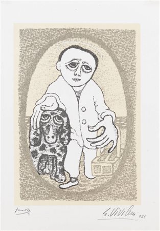 GIUSEPPE VIVIANI<BR>Agnano (PI) 1898 - 1965 Pisa<BR>"Uomo con cane"