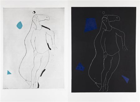 MARINO MARINI<BR>Pistoia 1901 - 1980<BR>Coppia di incisioni "La sorpresa I" e "La sorpresa II"