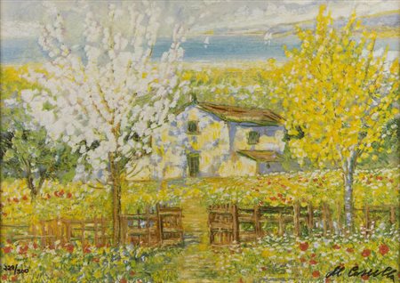 MICHELE CASCELLA<BR>Ortona (CH) 1892 - 1989 Milano<BR>"Luci di primavera"