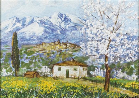 MICHELE CASCELLA<BR>Ortona (CH) 1892 - 1989 Milano<BR>"Paesaggio abruzzese"