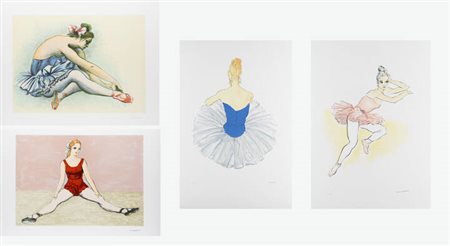 FRANCESCO MESSINA<BR>Linguaglossa (CT) 1900 - 1995 Milano<BR>Cartella di quattro litografie "Danseuses" 1986