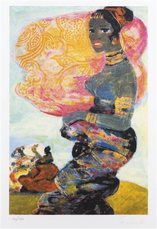 SALVATORE FIUME<BR>Comiso (RG) 1915 - 1997 Milano<BR>"Somale al vento"