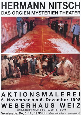 MANIFESTO<BR>"Hermann Nitsch Aktionsmalerei Reliquien Videos und Fotos"