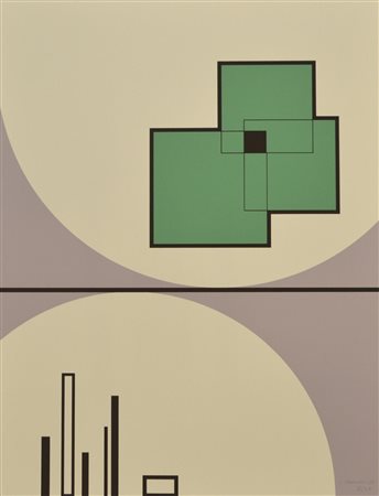 Luigi Veronesi COMPOSIZIONE serigrafia su carta, cm 44x34; es. II/LX firma,...