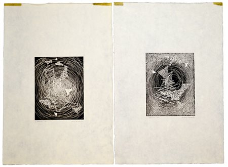Luigi Veronesi LOTTO DI DUE ACQUAFORTI due acquaforte-acquatinta su carta, cm...