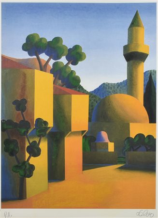 Salvo SENZA TITOLO serigrafia su carta, cm 100x70; es. prova d'autore firma