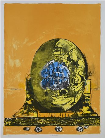 Graham Sutherland SENZA TITOLO litografia su carta, cm 76x56; es. 5/75 firma...