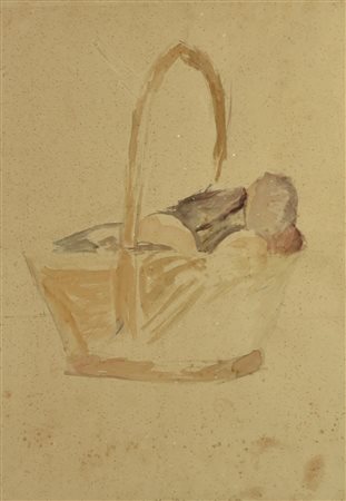 Mario Marcucci CESTO tempera su carta, cm 31x23 firma e data eseguita nel...