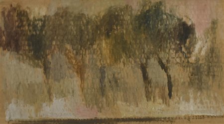 Mario Marcucci PINETA tempera su cartone, cm 23x41