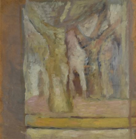 Mario Marcucci ALBERI tempera su cartoncino, cm 44x42