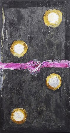 Pedro Simon TAN CRISTAL... tecnica mista su tela, cm 33,5x65 sul retro:...