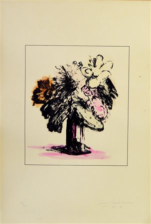 Lorenzo Piemonti NTURA MORTA. VASO DI FIORI litografia, cm 70x50; 25/30...