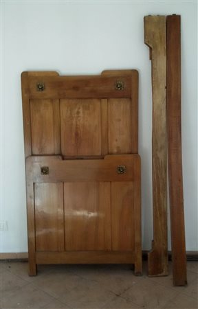 LETTO SINGOLO LIBERTY CON APPLICAZIONI IN BRONZO