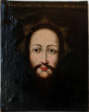 SALVATOR MUNDI - OLIO SU TELA CM.44X35 - XVIII SECOLO - PICCOLI RESTAURI -...