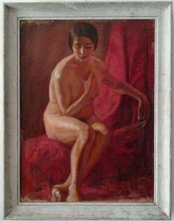 ROMAGNOLI CARLO (1888-1965) - NUDO FEMMINILE - OLIO SU TELA CM.76X56 -...