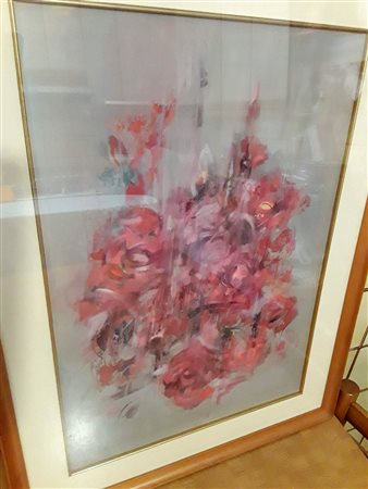 CAZZANIGA GIANCARLO (1930-2013) - FIORI 1993 - TEMPERA SU CARTA INTELATA...