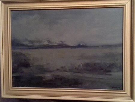 AJMONE GIUSEPPE (1923-2005) - DOPO IL TEMPORALE 1967 - OLIO SU TELA CM.46X66...