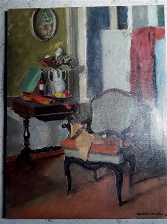 BARTOLINI UGO VITTORE (1906-1975) - INTERNO 1965 - OLIO SU TELA CM.80X60 -...
