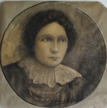 MARENGHI ALESSANDRO (1906-1982) - RITRATTO - CARBONCINO SU CARTA DIAMETRO...