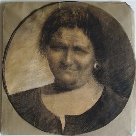 MARENGHI ALESSANDRO (1906-1982) - RITRATTO - CARBONCINO SU CARTA DIAMETRO...