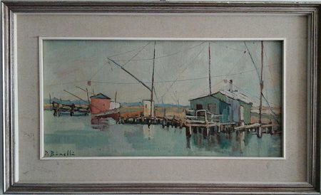 BINELLI D. - DELTA DEL PO - OLIO SU TELA CM.30X60 - FIRMATO IN BASSO A SINISTRA