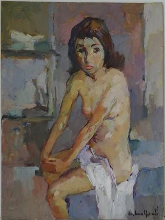 MALFANTI GIACOMO (1907-1998) - NUDO FEMMINILE - OLIO SU CARTONE CM.40X30 -...