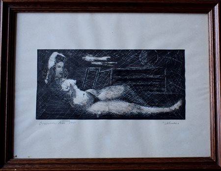 BOT (BARBIERI OSVALDO) (1895-1958) - NUDO - GRAFFITO SU CARTA CM.13X27,5 -...