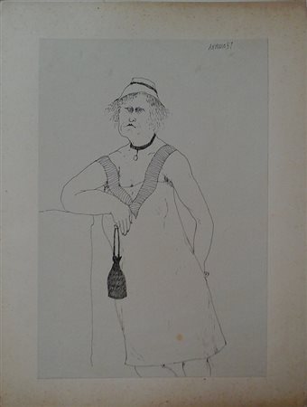 ARMODIO (1938) - FIGURA 1957 - CHINA SU CARTA CM.33X22,5 - FIRMATO E DATATO...