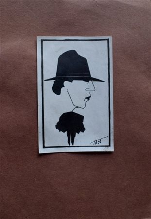 BOT (BARBIERI OSVALDO) (1895-1958) - SILHOUETTE - CHINA SU CARTA CM.8,5X5,3 -...