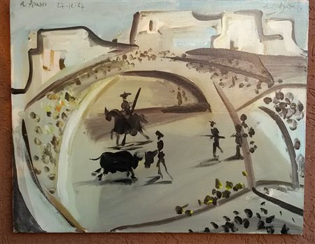 PIGNATELLI ERCOLE (1935) - OMAGGIO A PICASSO 1967 - OLIO SU TELA CM.40X50 -...